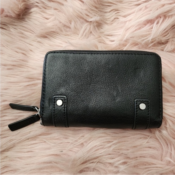 🌺 EUC! 🌺 Frye Natalie Phone Wallet Black Moto Leather Double Zip 🌺 - Picture 14 of 14